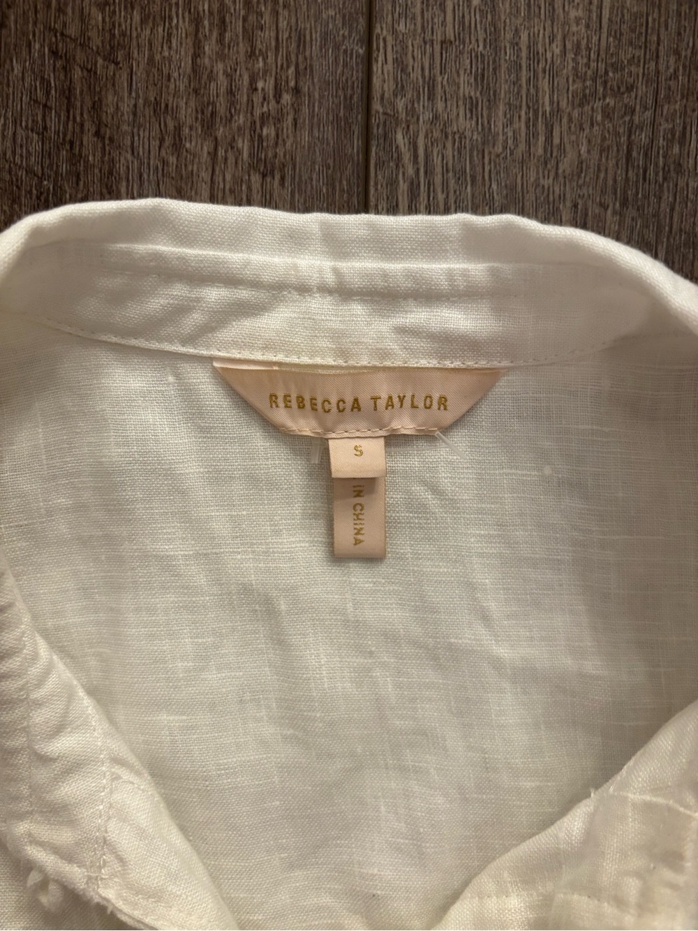 Rebecca Taylor Linen Button Down Crochet Top - Picture 4 of 5